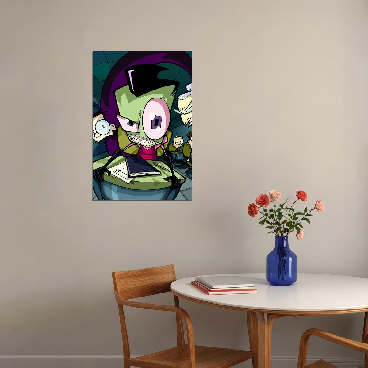 Invader Zim Sitting In Chair Dark Comedy Poster Wall Art Print Home Wall Decor - xonomax