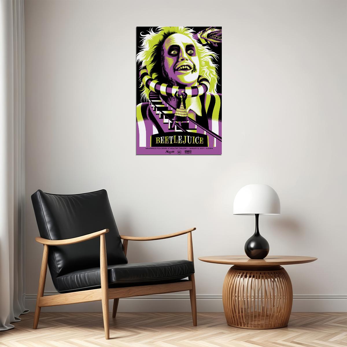 Beetlejuice Michael Keaton Black Comedy Poster Wall Art Print Home Wall Decor - xonomax