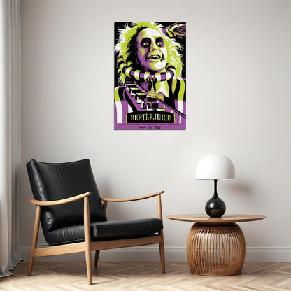 Beetlejuice Michael Keaton Black Comedy Poster Wall Art Print Home Wall Decor - xonomax