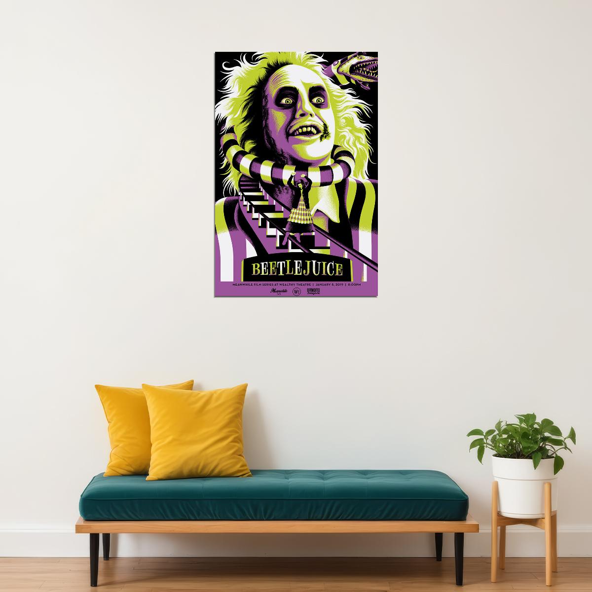 Beetlejuice Michael Keaton Black Comedy Poster Wall Art Print Home Wall Decor - xonomax