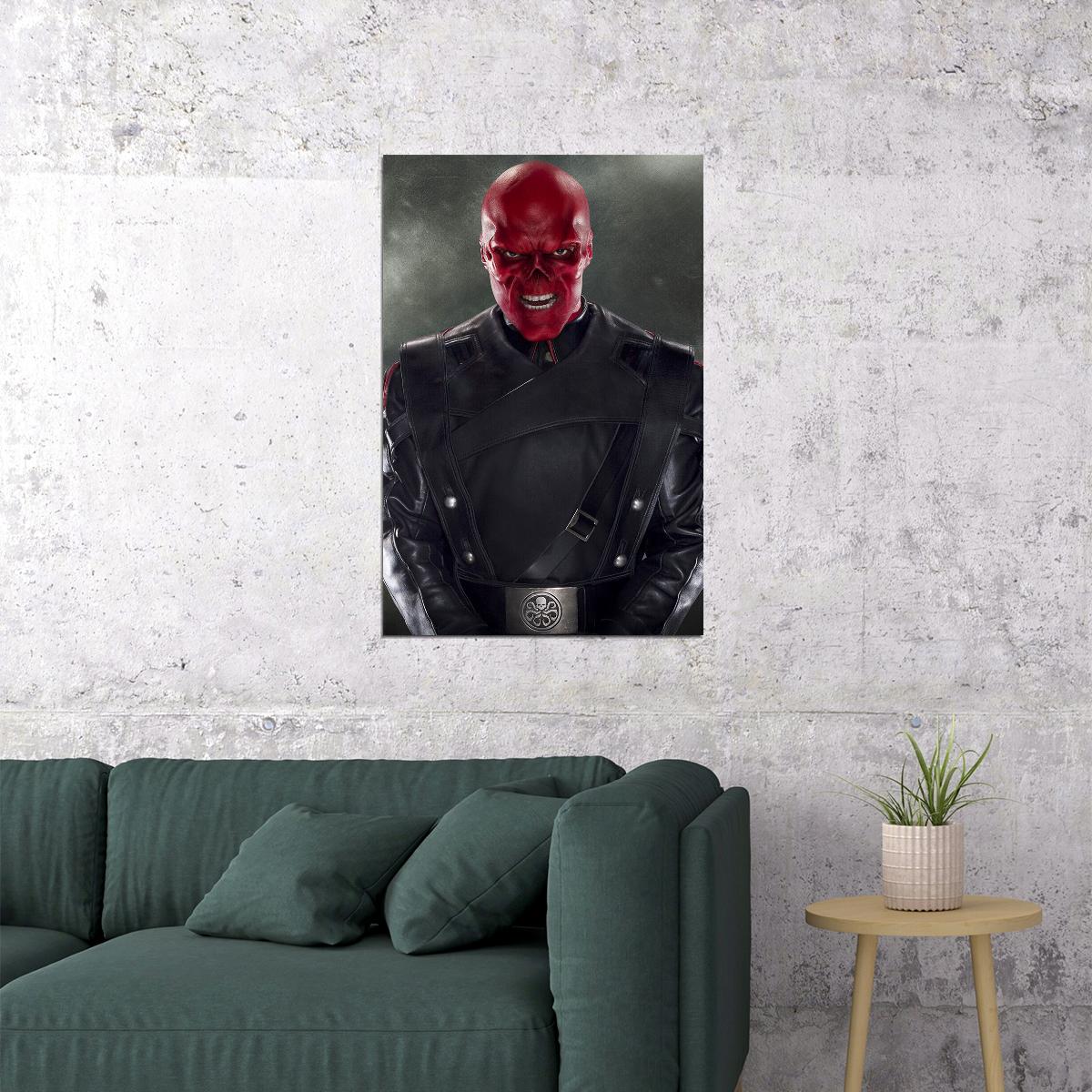 Red Skull Comics Character Scientific Genius Poster Wall Art Print Home Wall Decor