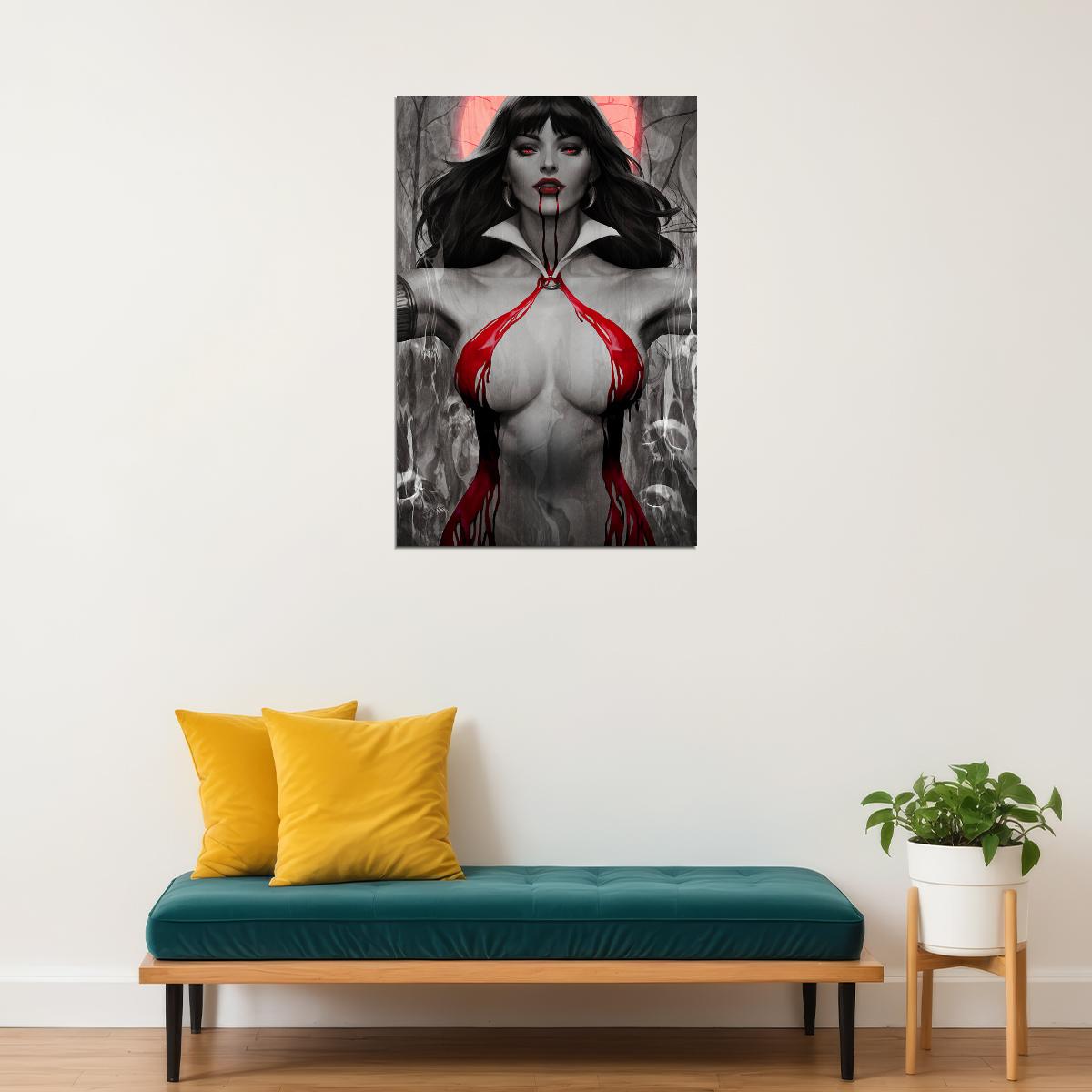 Vampirella Sexy Fictional Character Blood Body Poster Wall Art Print Home Wall Decor