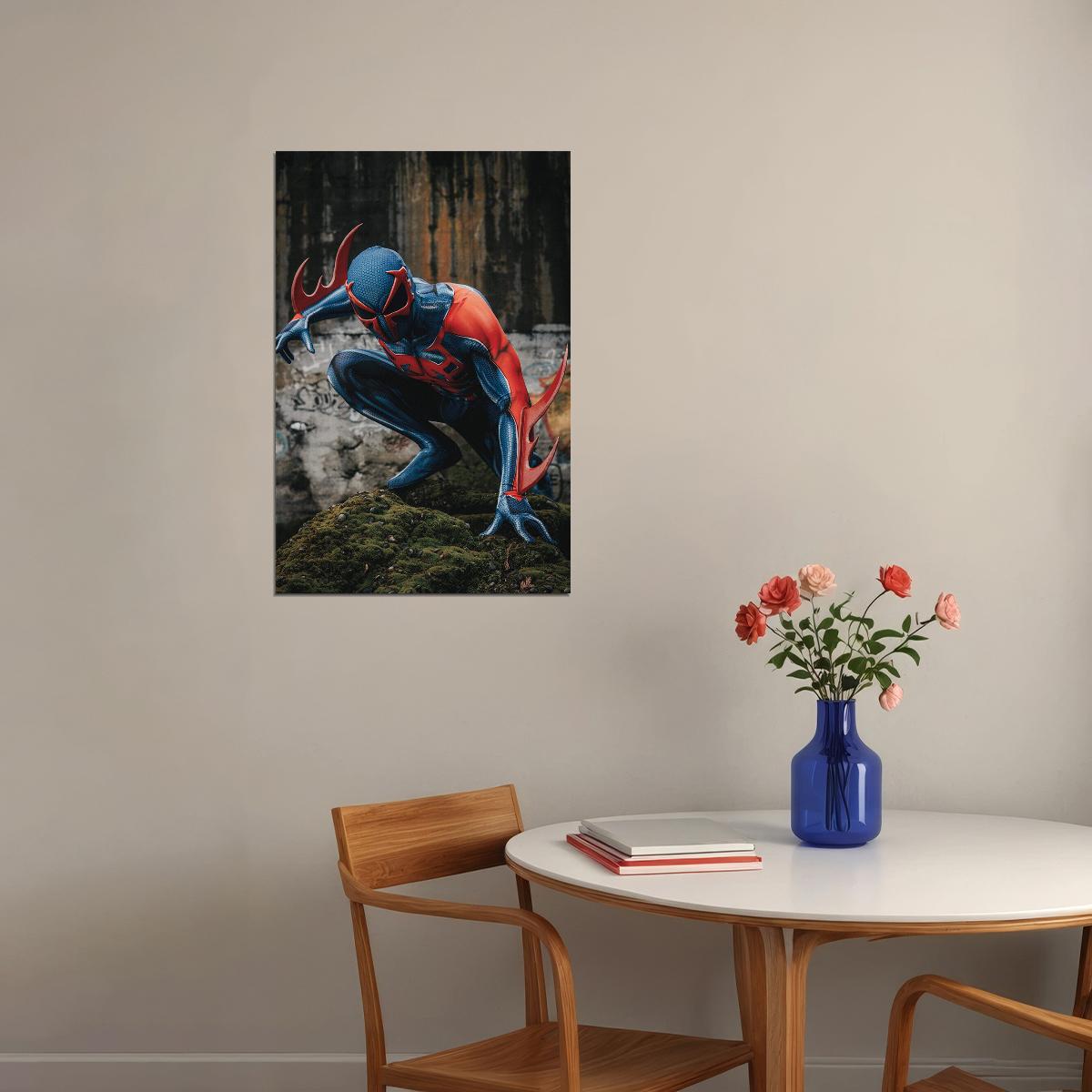 Spider Man 2099 Jumping Miguel O'hara Poster Wall Art Print Home Wall Decor