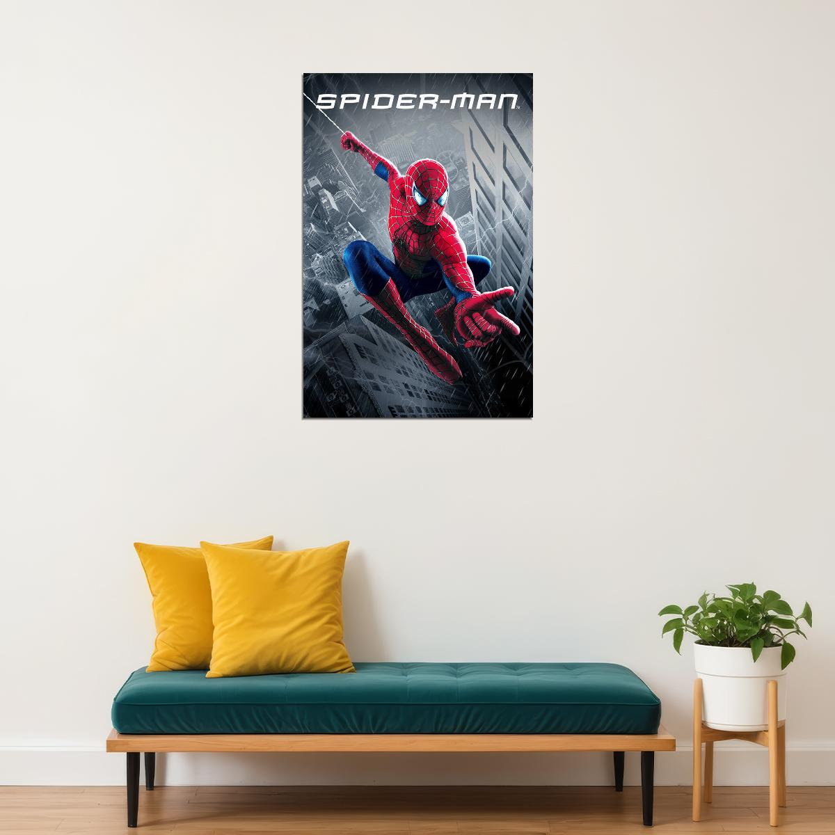 Spiderman Pointing Comic Book Hero Poster Wall Art Print Home Wall Decor - xonomax