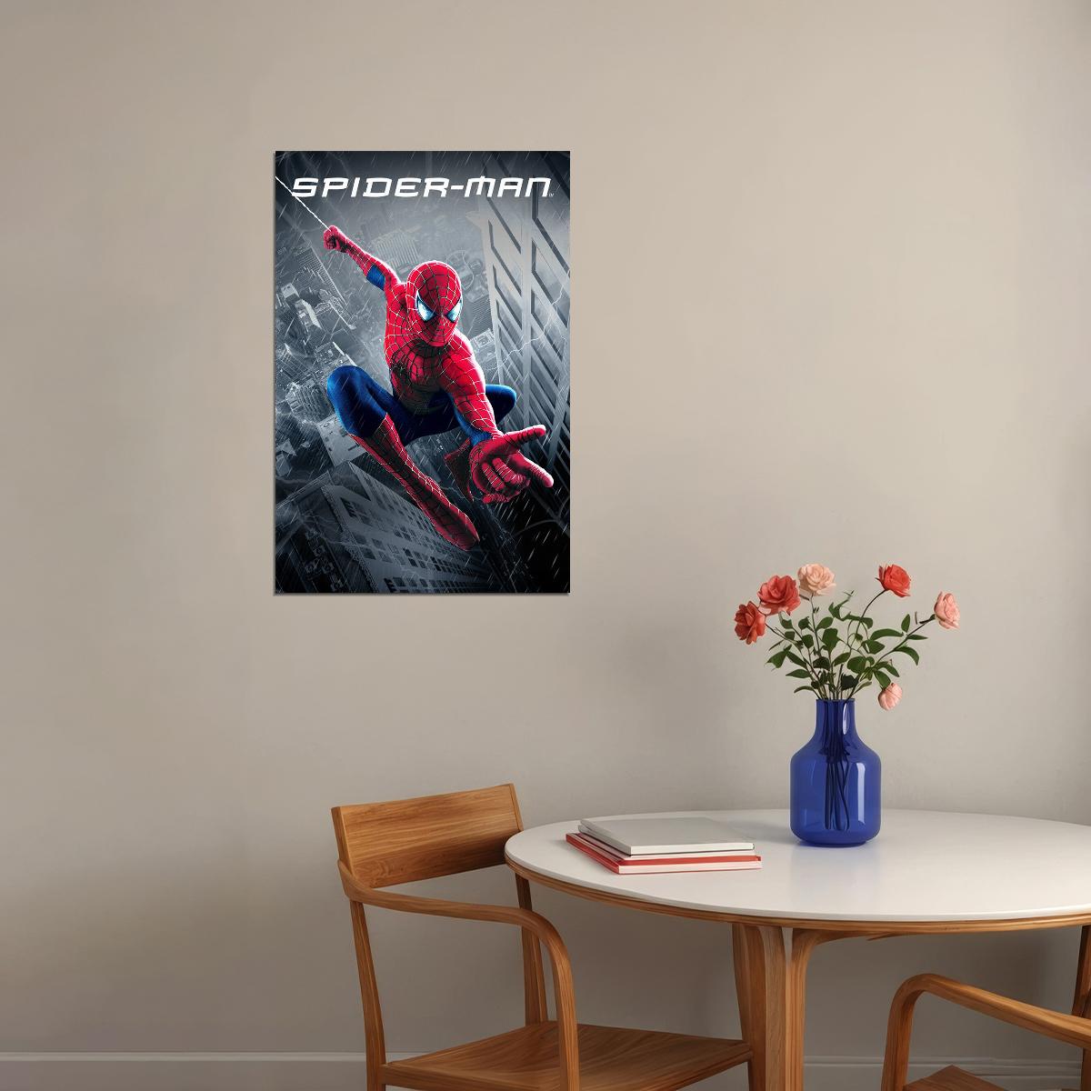 Spiderman Pointing Comic Book Hero Poster Wall Art Print Home Wall Decor - xonomax