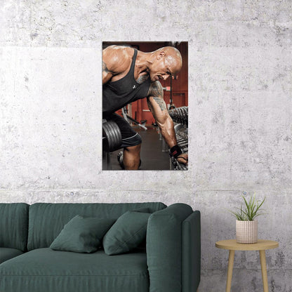 Dwayne The Rock Johnson Gym Workout Poster Wall Art Print Home Wall Decor - xonomax