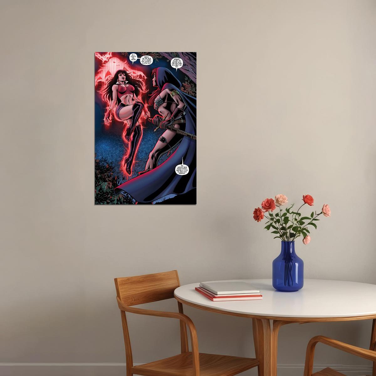 Vampirella And Red Sonja Cover Poster Wall Art Print Home Wall Decor