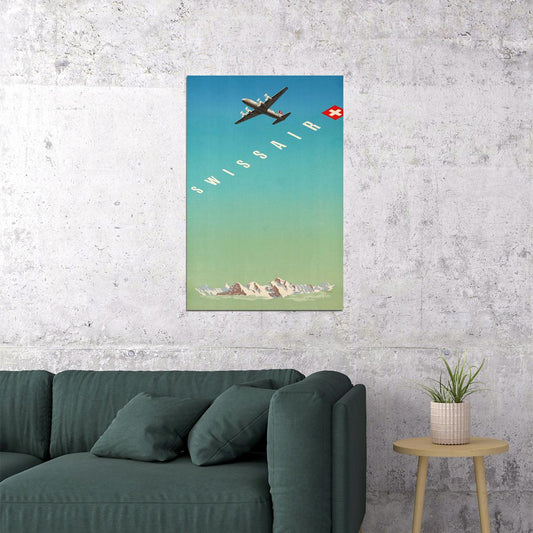 Swissair Mountain Vintage Travel Poster Wall Art Print Home Wall Decor - xonomax