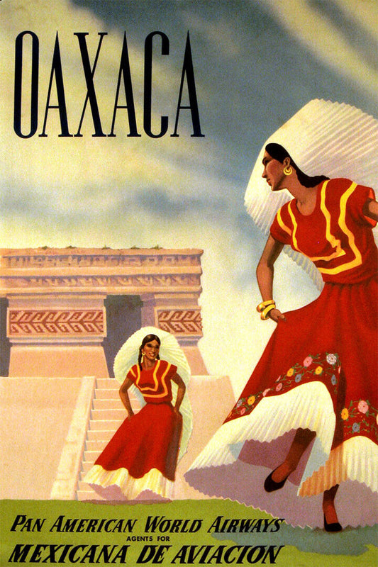 Pan American Airlines Oaxaca Travel Poster Wall Art Print Home Wall Decor - xonomax