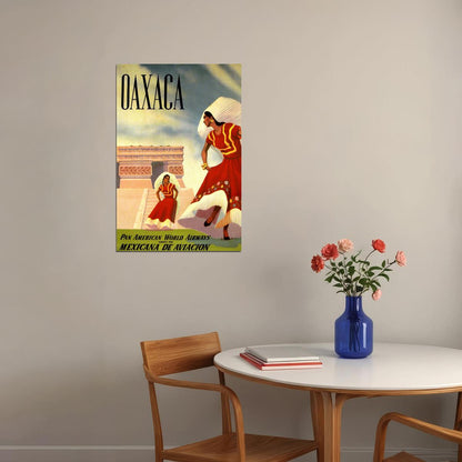 Pan American Airlines Oaxaca Travel Poster Wall Art Print Home Wall Decor - xonomax
