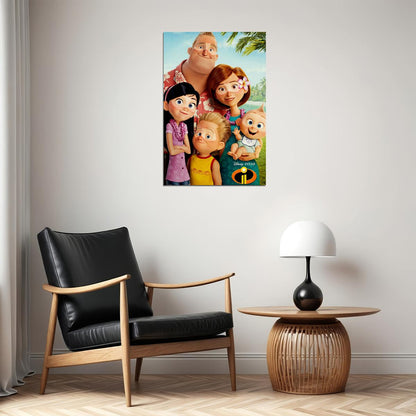 The Incredibles Family Vacation Movie Poster Wall Art Print Home Wall Decor - xonomax