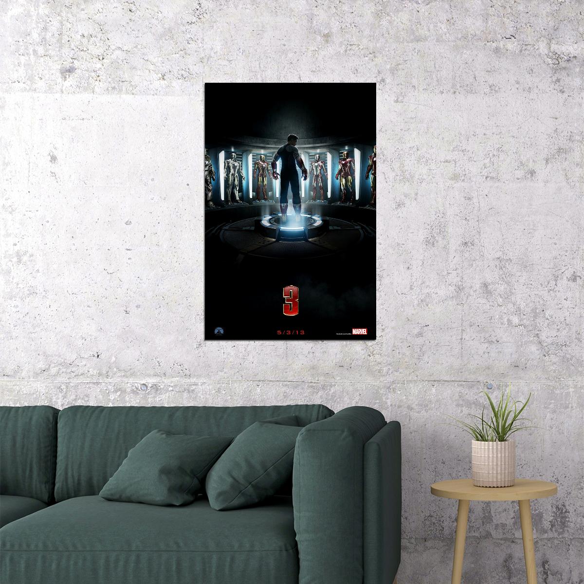 Iron Man 3 Action Movie Poster Wall Art Print Home Wall Decor - xonomax