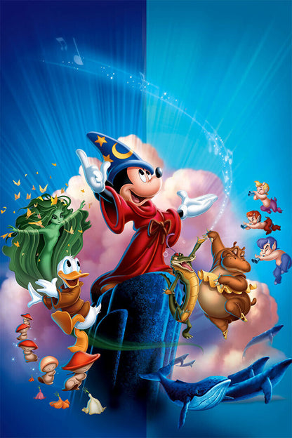 Micky Mouse In Fantasia Animation Poster Wall Art Print Home Wall Decor