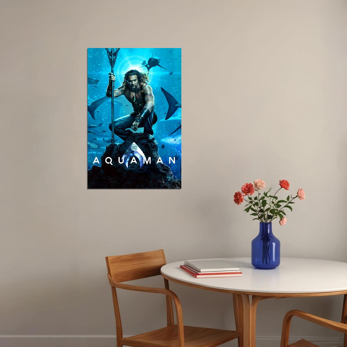 Aquaman Action Fantasy Movie Poster Wall Art Print Home Wall Decor - xonomax