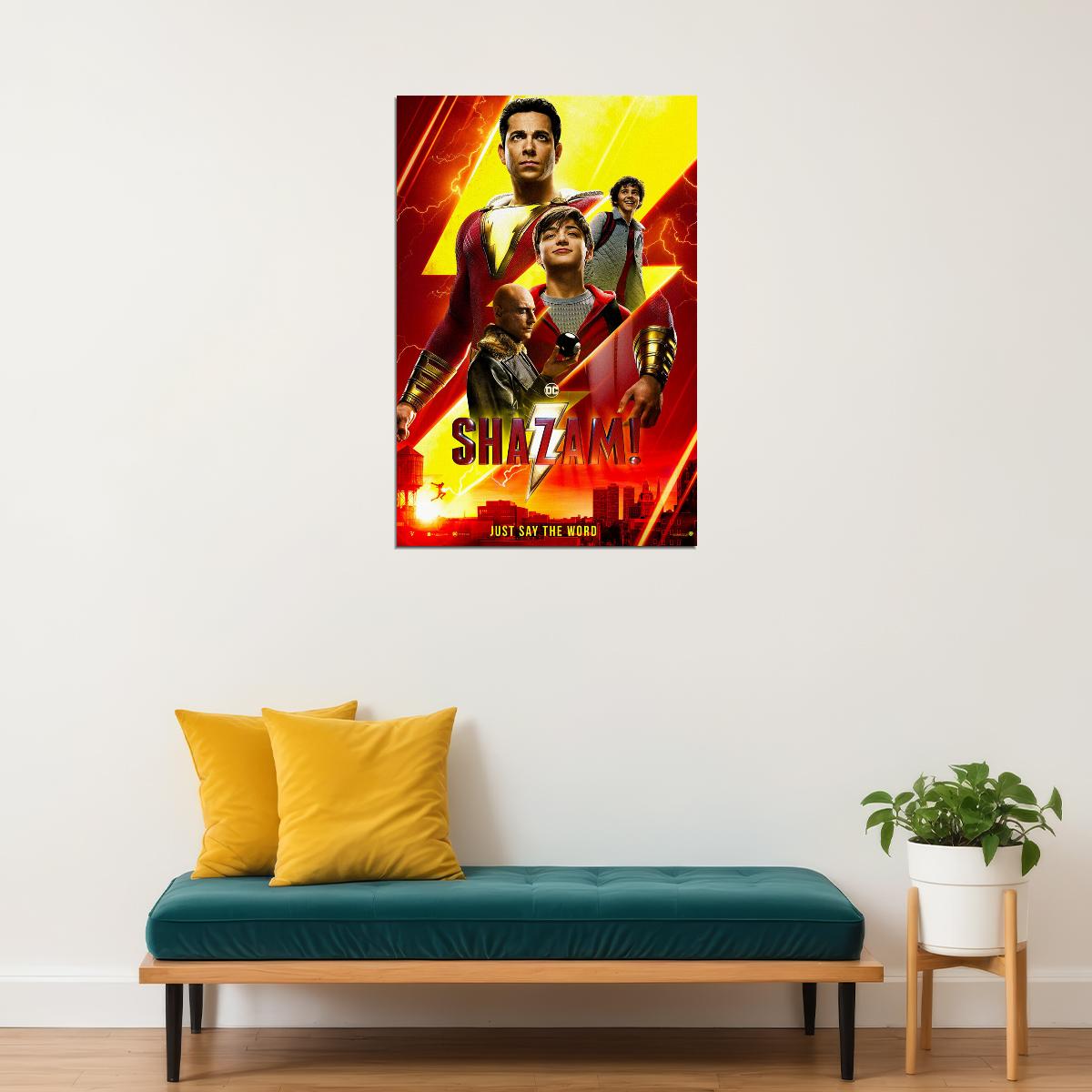 Shazam Super Hero Action Movie Poster Wall Art Print Home Wall Decor - xonomax