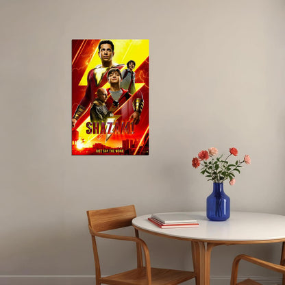 Shazam Super Hero Action Movie Poster Wall Art Print Home Wall Decor - xonomax