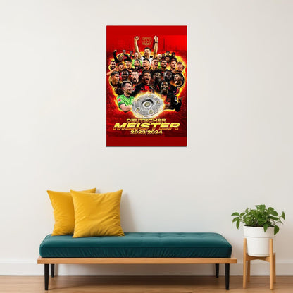 Leverkusen Team Players Champions Germany Football Sports Poster Wall Art Print Home Wall Decor - xonomax