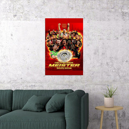 Leverkusen Team Players Champions Germany Football Sports Poster Wall Art Print Home Wall Decor - xonomax