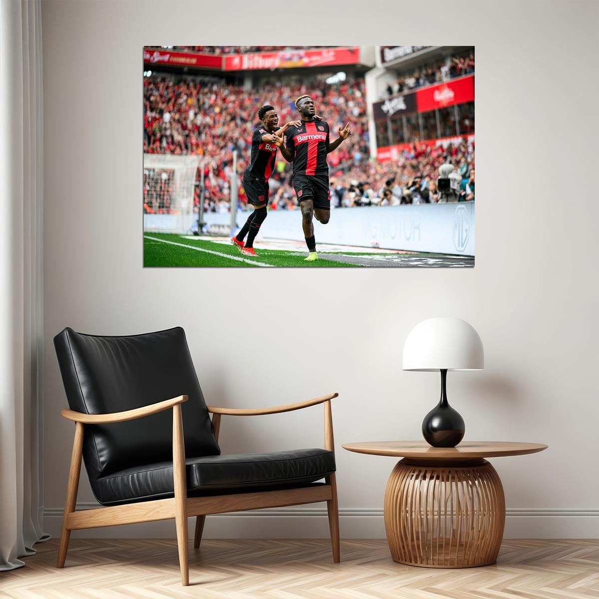 Leverkusen Victor Boniface And Nathan Tella Champions Poster Wall Art Print Home Wall Decor - xonomax