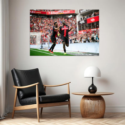 Leverkusen Victor Boniface And Nathan Tella Champions Poster Wall Art Print Home Wall Decor - xonomax