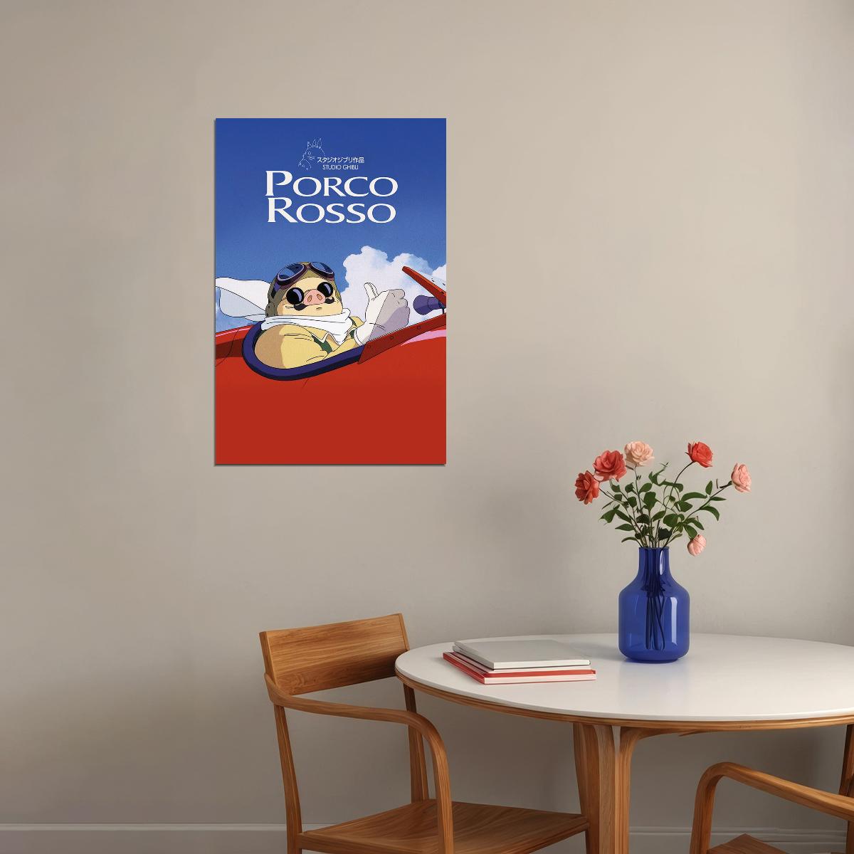 Porco Rosso Adventure Comedy Fantasy Film Movie Poster Wall Art Print Home Wall Decor - xonomax