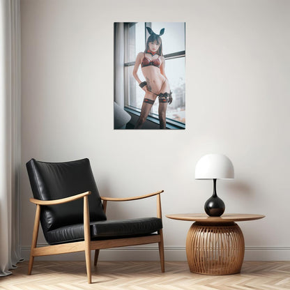 Kawaii Asian Woman Tattoo Hot Girl Beautiful Model Poster Wall Art Print Home Wall Decor - xonomax
