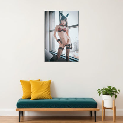 Kawaii Asian Woman Tattoo Hot Girl Beautiful Model Poster Wall Art Print Home Wall Decor - xonomax