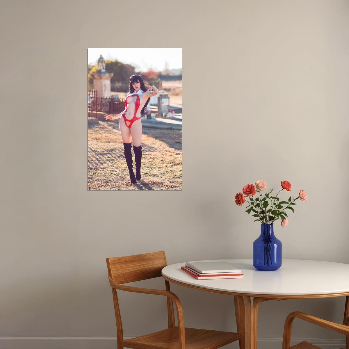 Vampirella Cosplay Hot Woman Model Beautiful Girl Poster Wall Art Print Home Wall Decor - xonomax