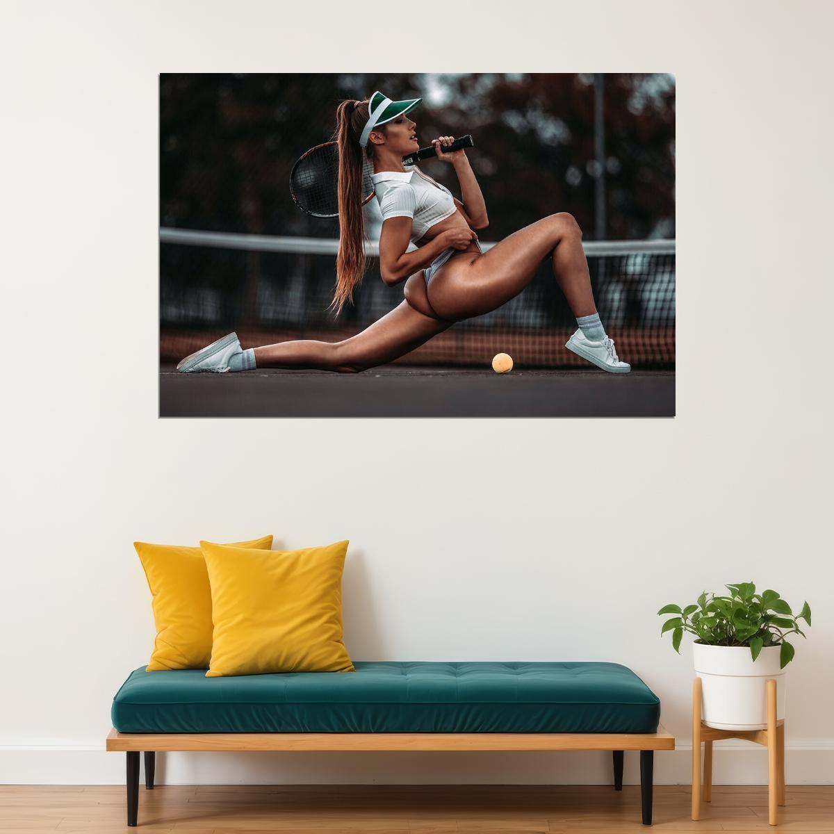 Tennis Fitness Girl Hot Sport Model Beautiful Woman Poster Wall Art Print Home Wall Decor - xonomax