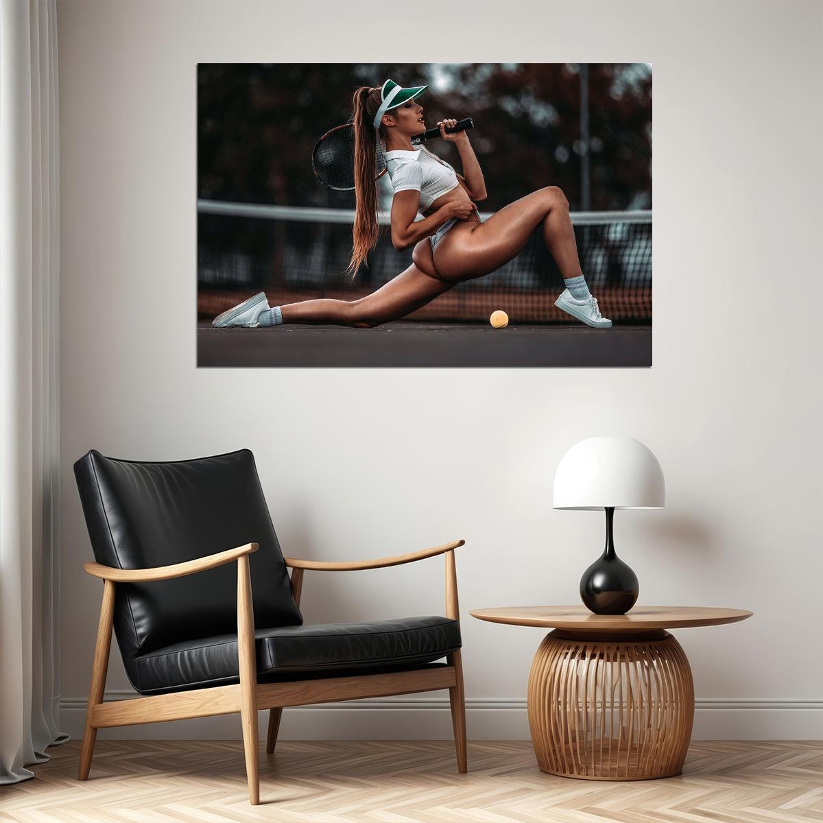 Tennis Fitness Girl Hot Sport Model Beautiful Woman Poster Wall Art Print Home Wall Decor - xonomax