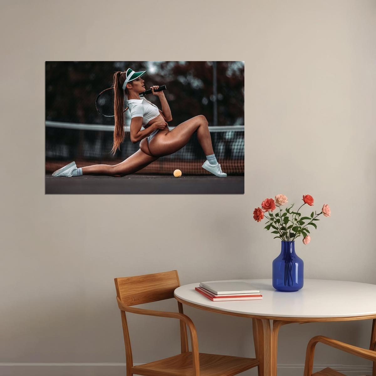 Tennis Fitness Girl Hot Sport Model Beautiful Woman Poster Wall Art Print Home Wall Decor - xonomax