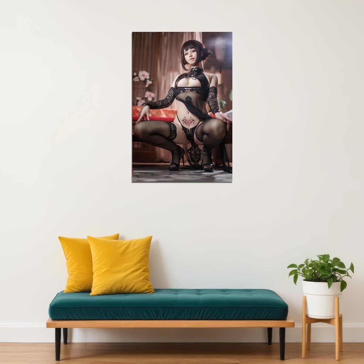 Asian Model Girl Cosplay Costume Beautiful Asina Woman Poster Wall Art Print Home Wall Decor - xonomax