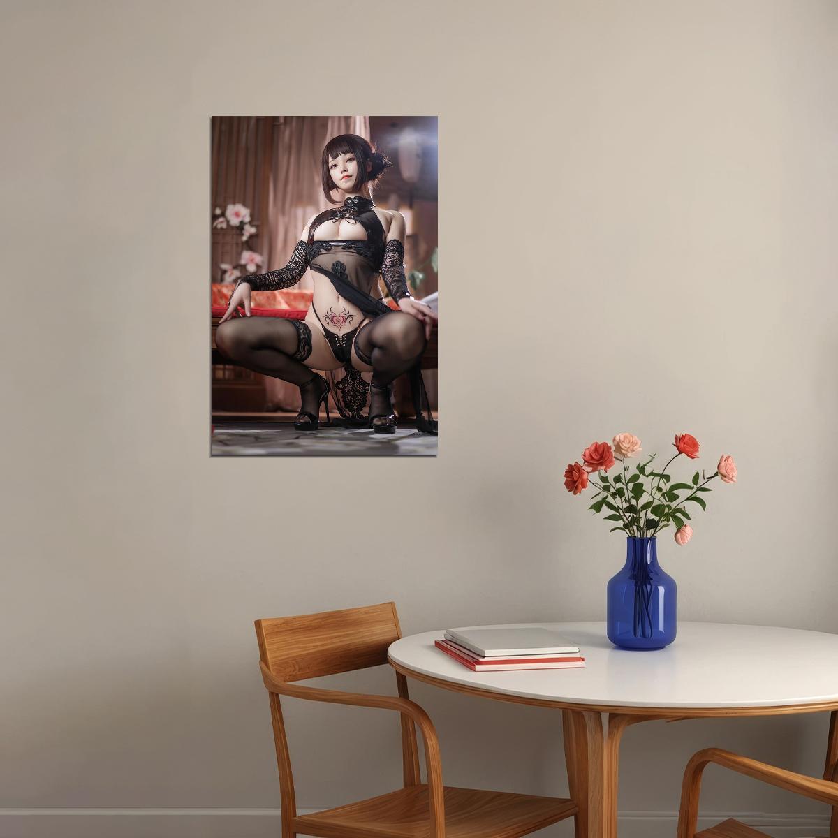 Asian Model Girl Cosplay Costume Beautiful Asina Woman Poster Wall Art Print Home Wall Decor - xonomax