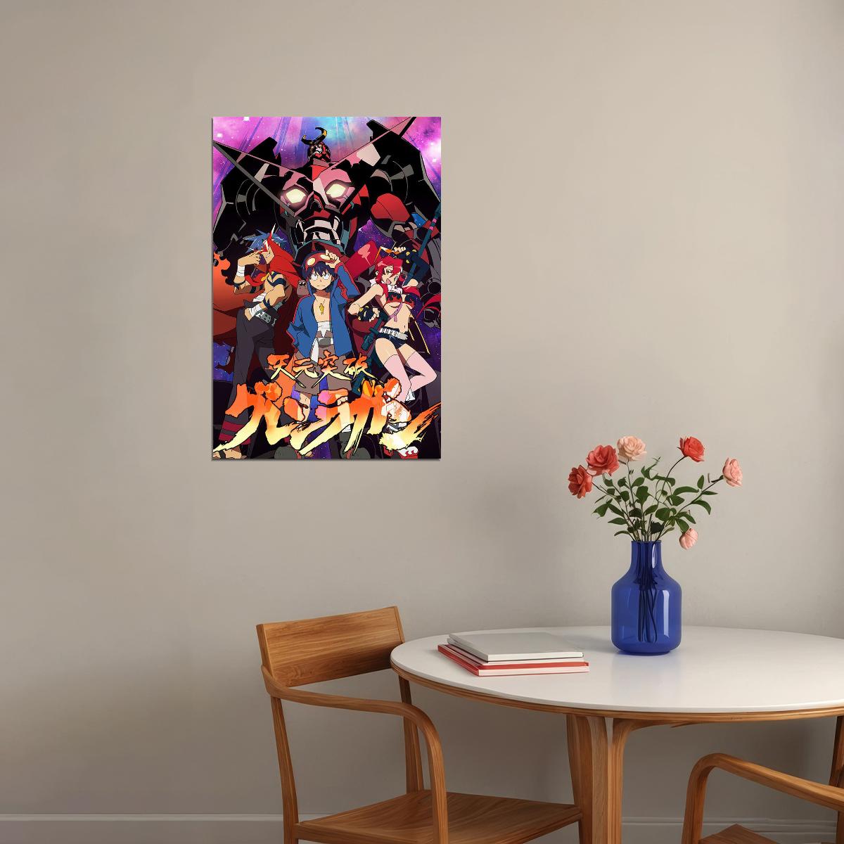 Tengen Toppa Gurren Lagann Action Anime Tv Series Poster Wall Art Print Home Wall Decor - xonomax