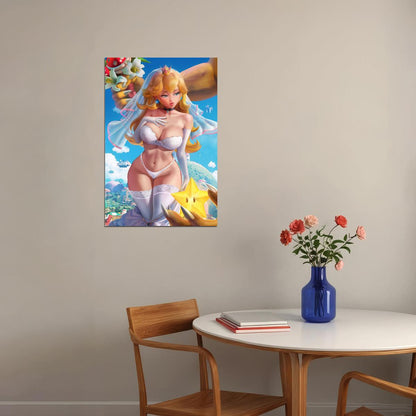 Sexy Princess Peach Anime Hot Girl Nintendo Video Game Character Poster Wall Art Print Home Wall Decor - xonomax