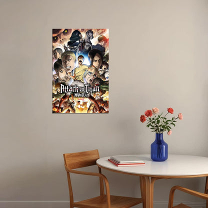 Attack On Titan Characters Adventure Anime Tv Series Poster Wall Art Print Home Wall Decor - xonomax