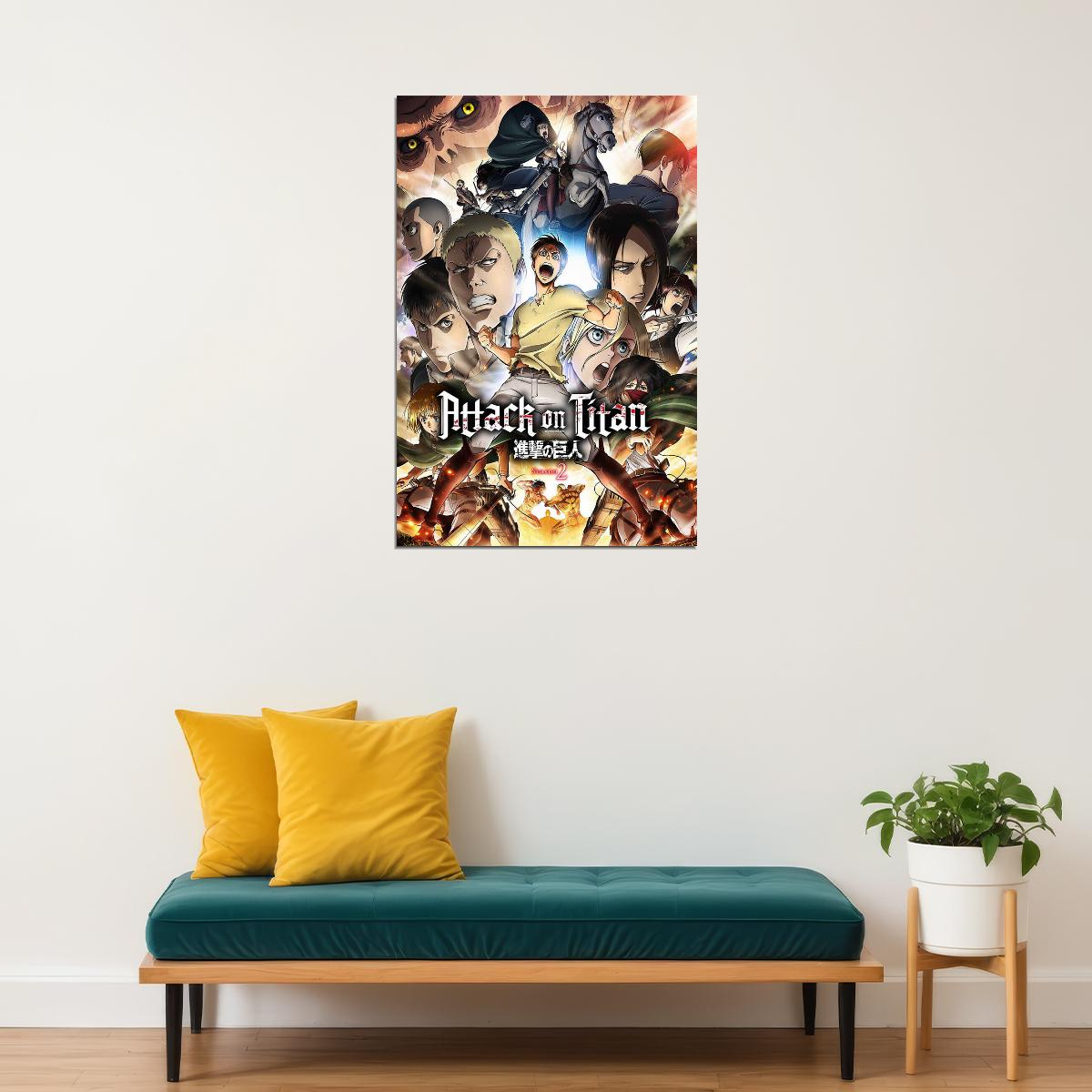 Attack On Titan Characters Adventure Anime Tv Series Poster Wall Art Print Home Wall Decor - xonomax