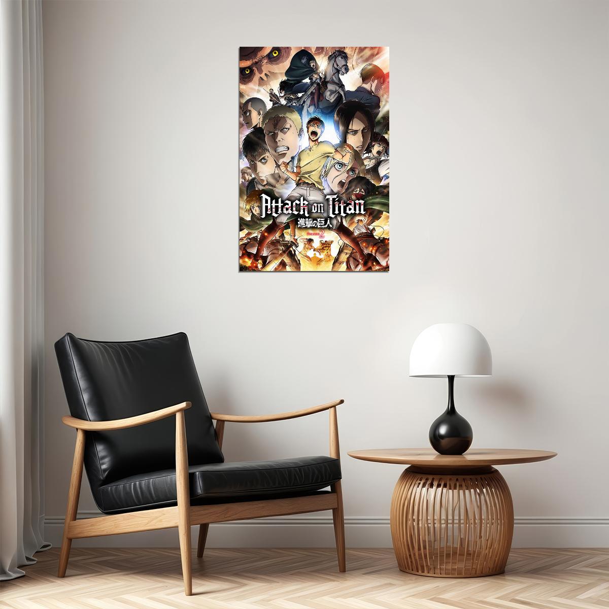 Attack On Titan Characters Adventure Anime Tv Series Poster Wall Art Print Home Wall Decor - xonomax