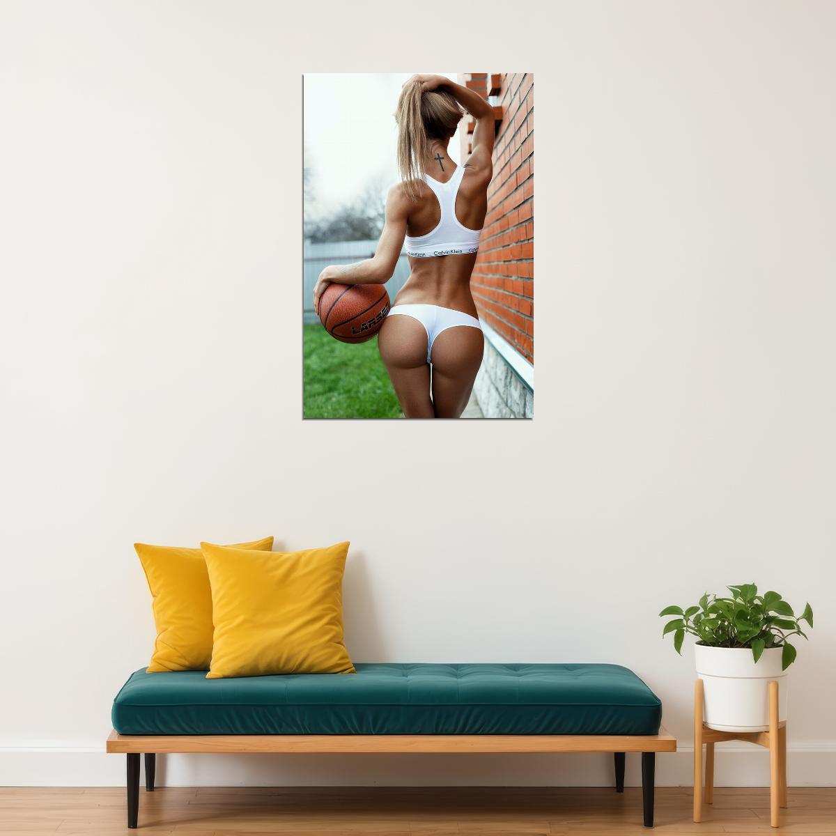 Basketball Beautiful Woman Sports Model Hot Girl Poster Wall Art Print Home Wall Decor - xonomax