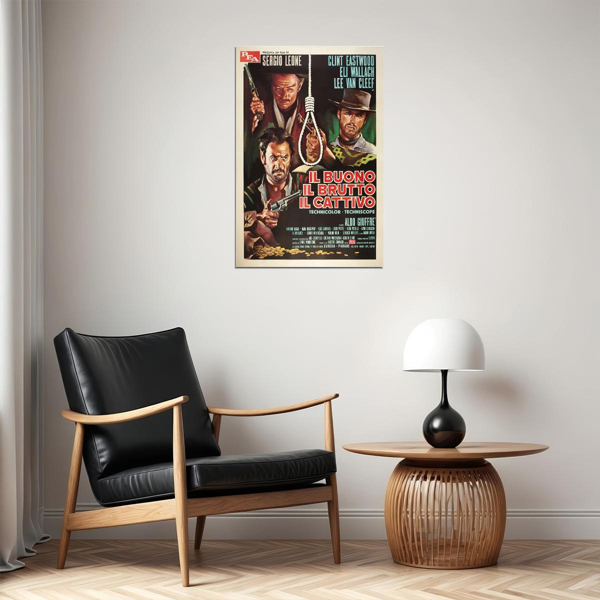 The Good The Bad And The Ugly Classic Western Cinema Poster Wall Art Print Home Wall Decor - xonomax