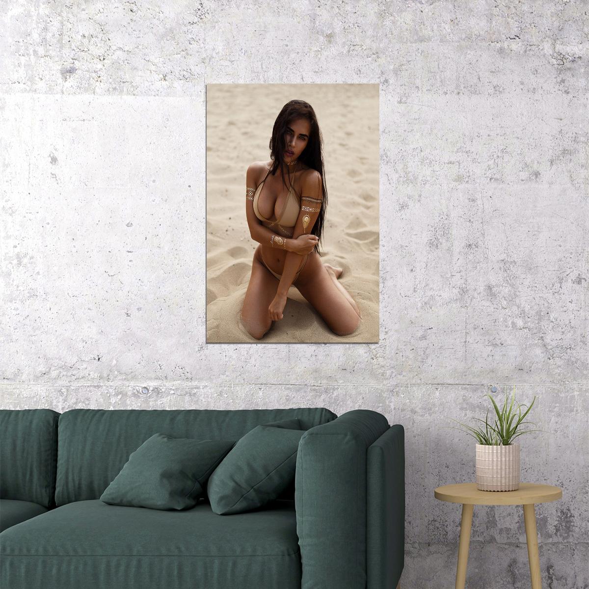 Beach Girl Fashion Hot Model Beautiful Woman Poster Wall Art Print Home Wall Decor - xonomax