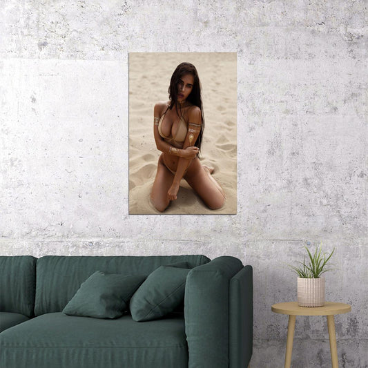 Beach Girl Fashion Hot Model Beautiful Woman Poster Wall Art Print Home Wall Decor - xonomax