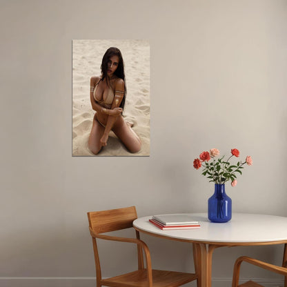 Beach Girl Fashion Hot Model Beautiful Woman Poster Wall Art Print Home Wall Decor - xonomax
