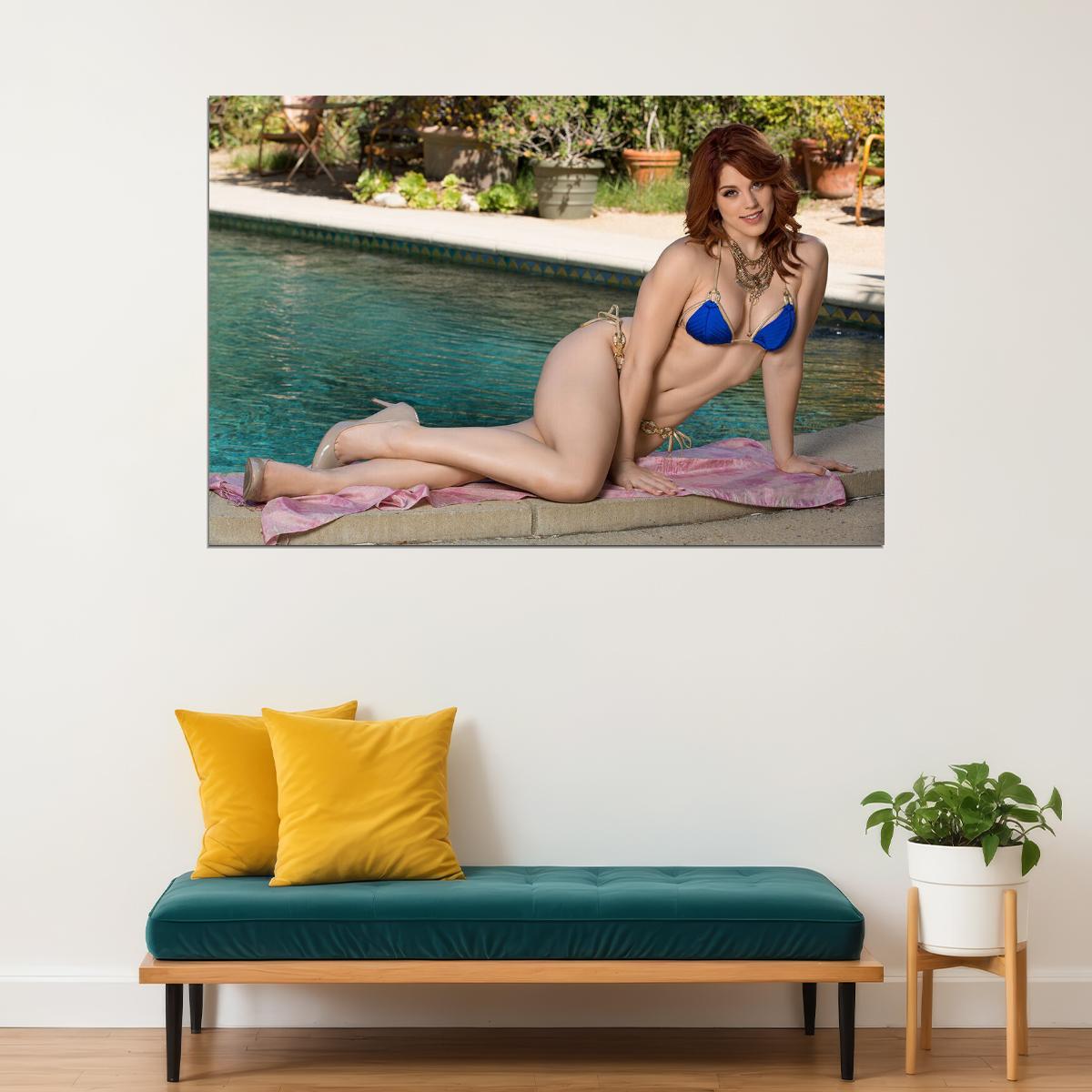 Pretty Bikini Pool Model Woman Hot Girl Poster Wall Art Print Home Wall Decor - xonomax