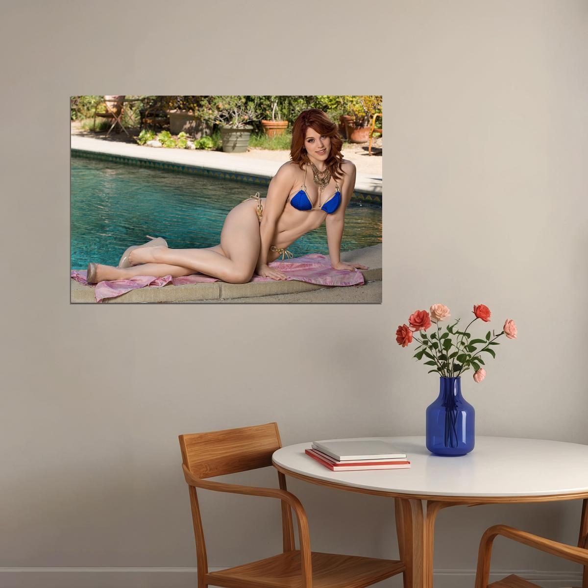 Pretty Bikini Pool Model Woman Hot Girl Poster Wall Art Print Home Wall Decor - xonomax