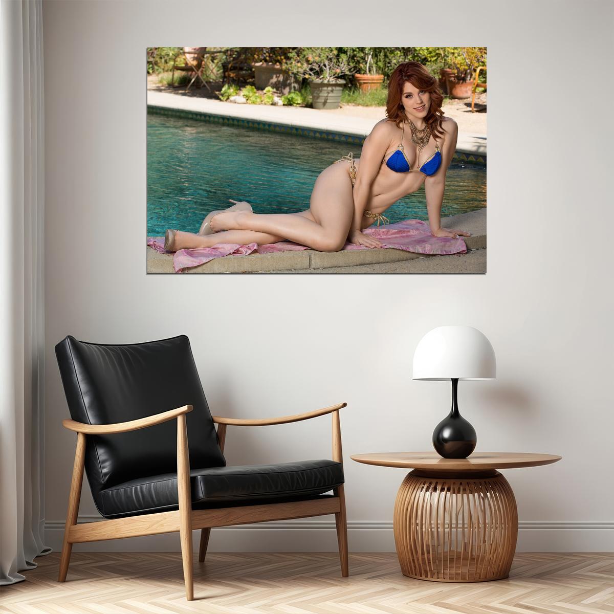 Pretty Bikini Pool Model Woman Hot Girl Poster Wall Art Print Home Wall Decor - xonomax