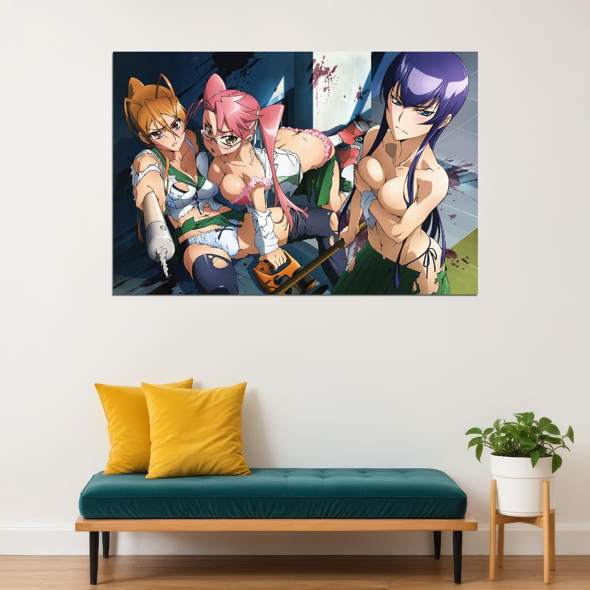 Highschool Of The Death Hot Anime Girl Tv Series Poster Wall Art Print Home Wall Decor - xonomax