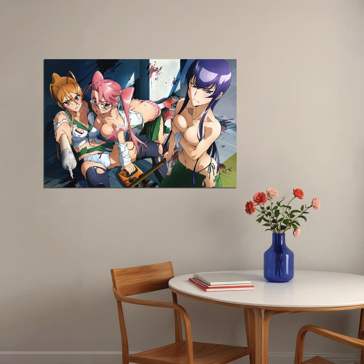 Highschool Of The Death Hot Anime Girl Tv Series Poster Wall Art Print Home Wall Decor - xonomax