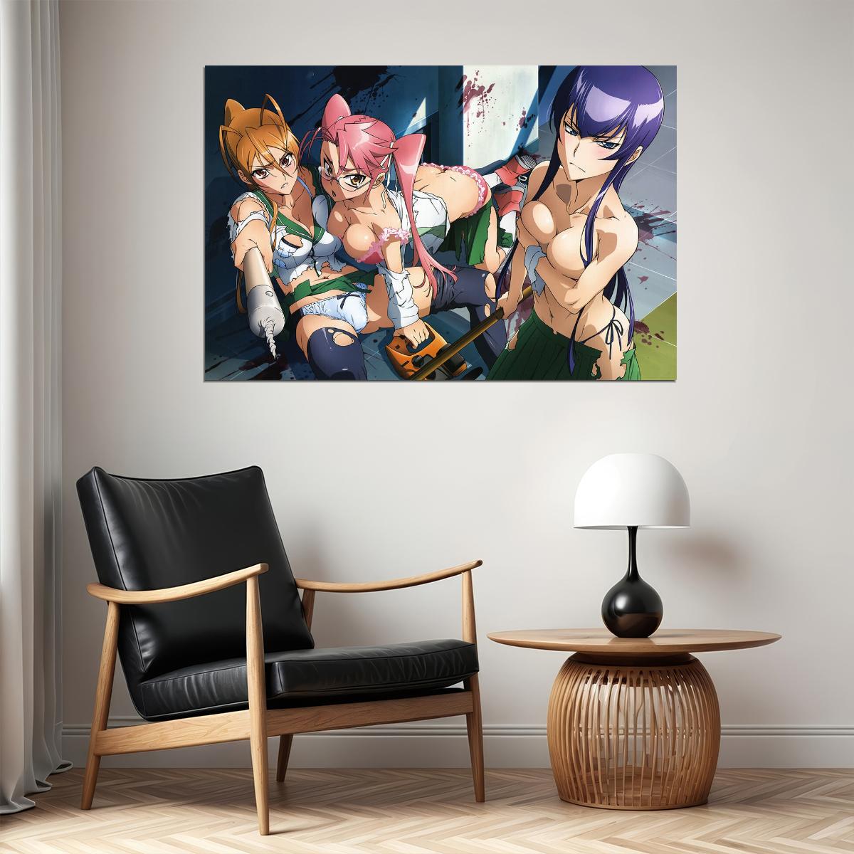 Highschool Of The Death Hot Anime Girl Tv Series Poster Wall Art Print Home Wall Decor - xonomax