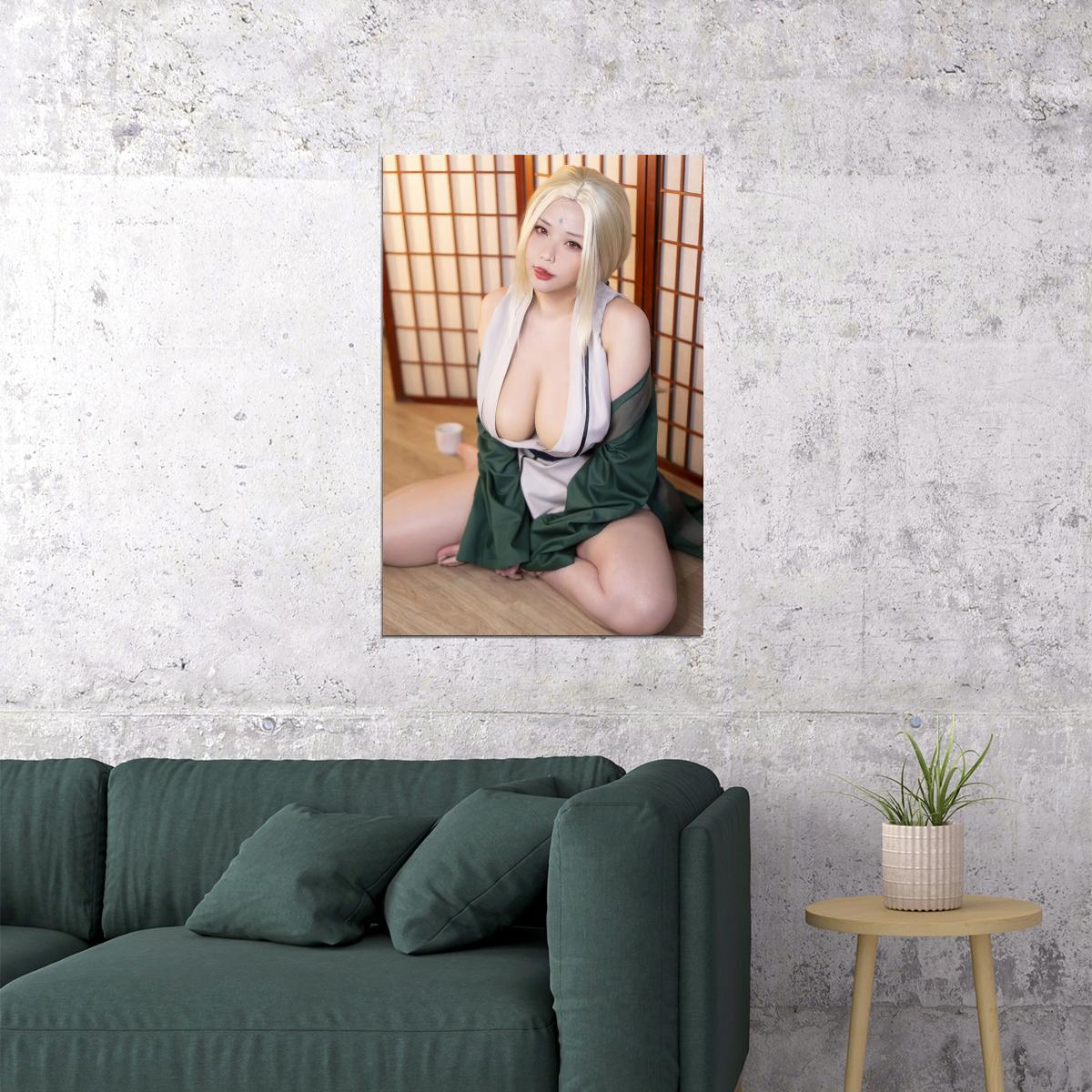 Tsunade Anime Cosplay Hot Girl Woman Beautiful Model Poster Wall Art Print Home Wall Decor - xonomax